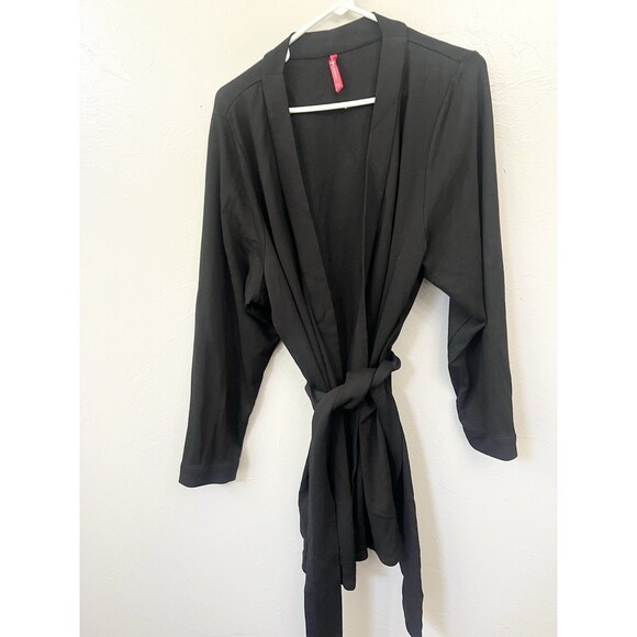 Ruby Ribbon Wrap Ponte Jacket Cardigan Sweater Top With Belt Size 2X XXL Black - Picture 2 of 9